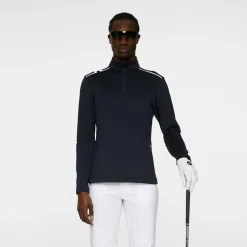 Vinnie Quarter Zip Mid Layer Blå>J.Lindeberg New