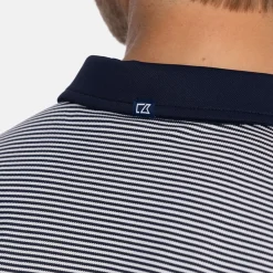 Virtue Polo Stripes Blå>Cutter & Buck Clearance