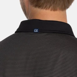 Virtue Polo Stripes Svart>Cutter & Buck Clearance