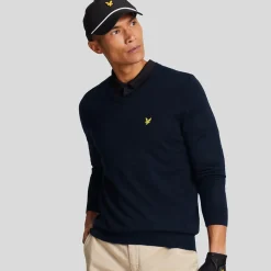 V-Neck Merino Blend Blå>Lyle & Scott New
