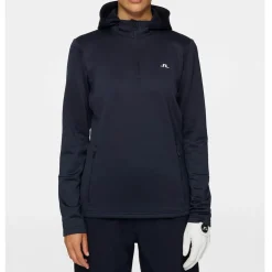 W Aerial Quarter Hood Blå>J.Lindeberg Sale