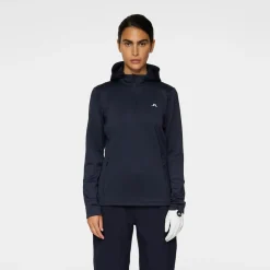 W Aerial Quarter Hood Blå>J.Lindeberg Sale