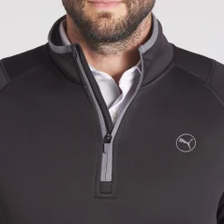 Waffle Fleece 1/4 Zip Svart>Puma Discount