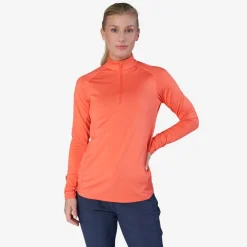 W Mid Layer LS Zip Röd>Bogeys & Birdies Online