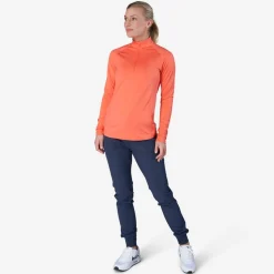 W Mid Layer LS Zip Röd>Bogeys & Birdies Online