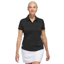 W Solid Performance Short Sleeve Polo Shirt Svart>Adidas Discount