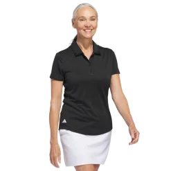 W Solid Performance Short Sleeve Polo Shirt Svart>Adidas Discount
