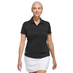 W Solid Performance Short Sleeve Polo Shirt Svart>Adidas Discount