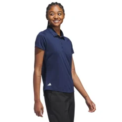 W Solid Performance Short Sleeve Polo Shirt Blå>Adidas New