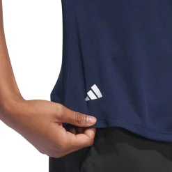 W Solid Performance Short Sleeve Polo Shirt Blå>Adidas New