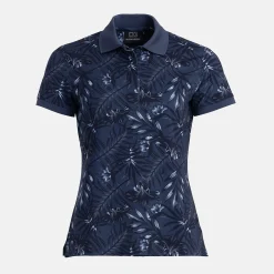 W Tech Hidden Button Pique AOP Blå>Bogeys & Birdies