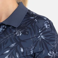 W Tech Hidden Button Pique AOP Blå>Bogeys & Birdies