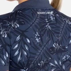 W Tech Hidden Button Pique AOP Blå>Bogeys & Birdies