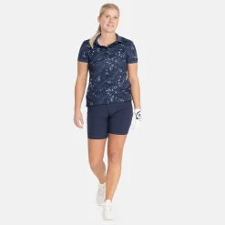 W Tech Hidden Button Pique AOP Blå>Bogeys & Birdies