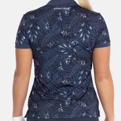W Tech Hidden Button Pique AOP Blå>Bogeys & Birdies