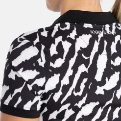 W Tech Hidden Button Pique AOP Svart Vit>Bogeys & Birdies Outlet