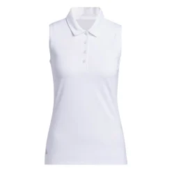 W Ultimate Solid Sleeveless Polo Shirt Vit>Adidas Discount