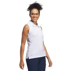 W Ultimate Solid Sleeveless Polo Shirt Vit>Adidas Discount